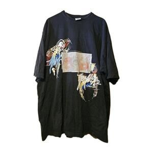 Miskeen Originals T Shirt 4XL Black Abstract Graffiti Y2K Hip Hop Streetwear Vtg